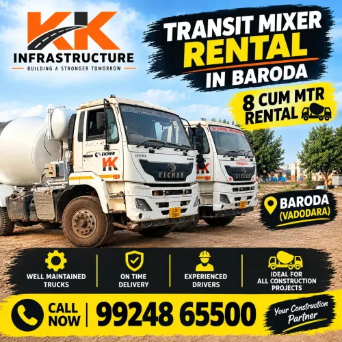 8 cum transit mixer rental guj