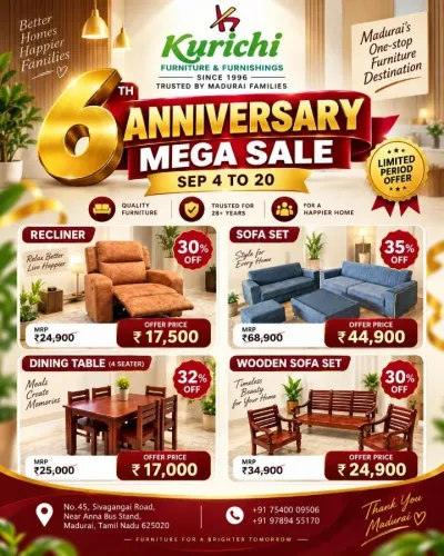 🎉 6th ANNIVERSARY MEGA SALE! 🎉 Madurai’s one-sto