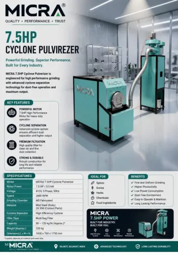 The 7.5HP Cyclone Pulverizer