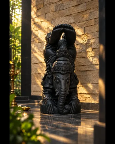 Dancing Ganesha Stone Sculpture A striking express