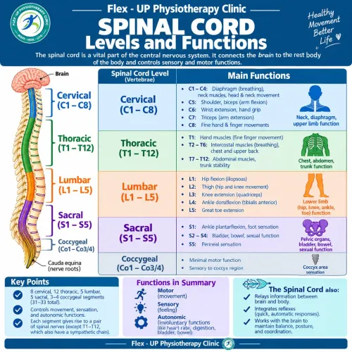 The spinal cord is divided int