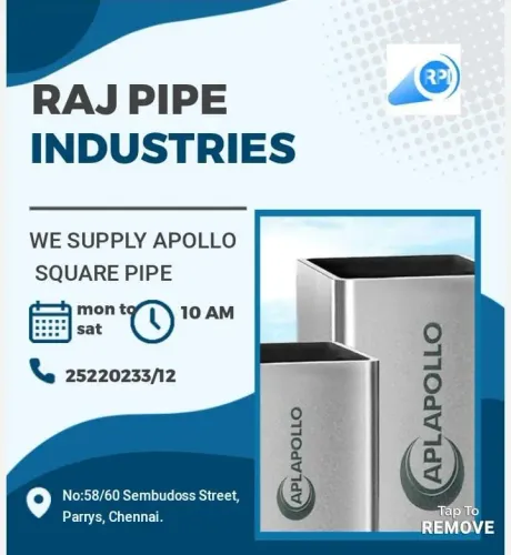 Apollo Square Pipe MS & GP Materials available. Ho