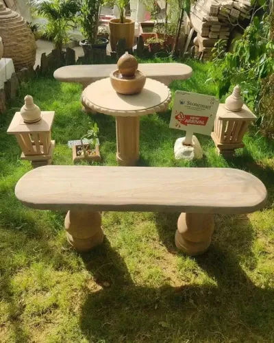 Jodhpur Sandstone Garden Furniture Set – Timeless 