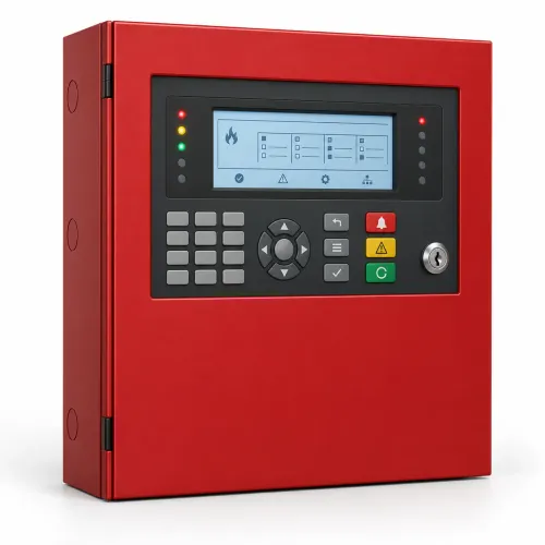 An addressable fire alarm control panel is the cen