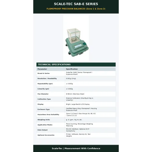 The Scale-Tec SAB-E Series flameproof precision ba