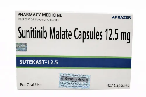 Sutekast 12.5mg Capsule (Sunitinib) | Global Oncology Exporter: USA, UK, Thailand, Australia, Singapore, Jamaica | Ernest Impex product image